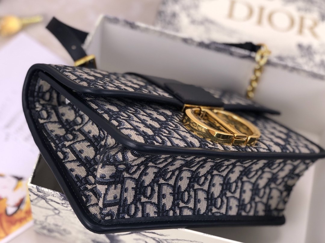 Blue 30M clutch oblique jacquard canvas flap chain bag