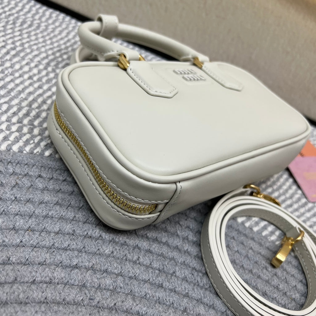 Chalk White Arcadie Leather Mini-Bag