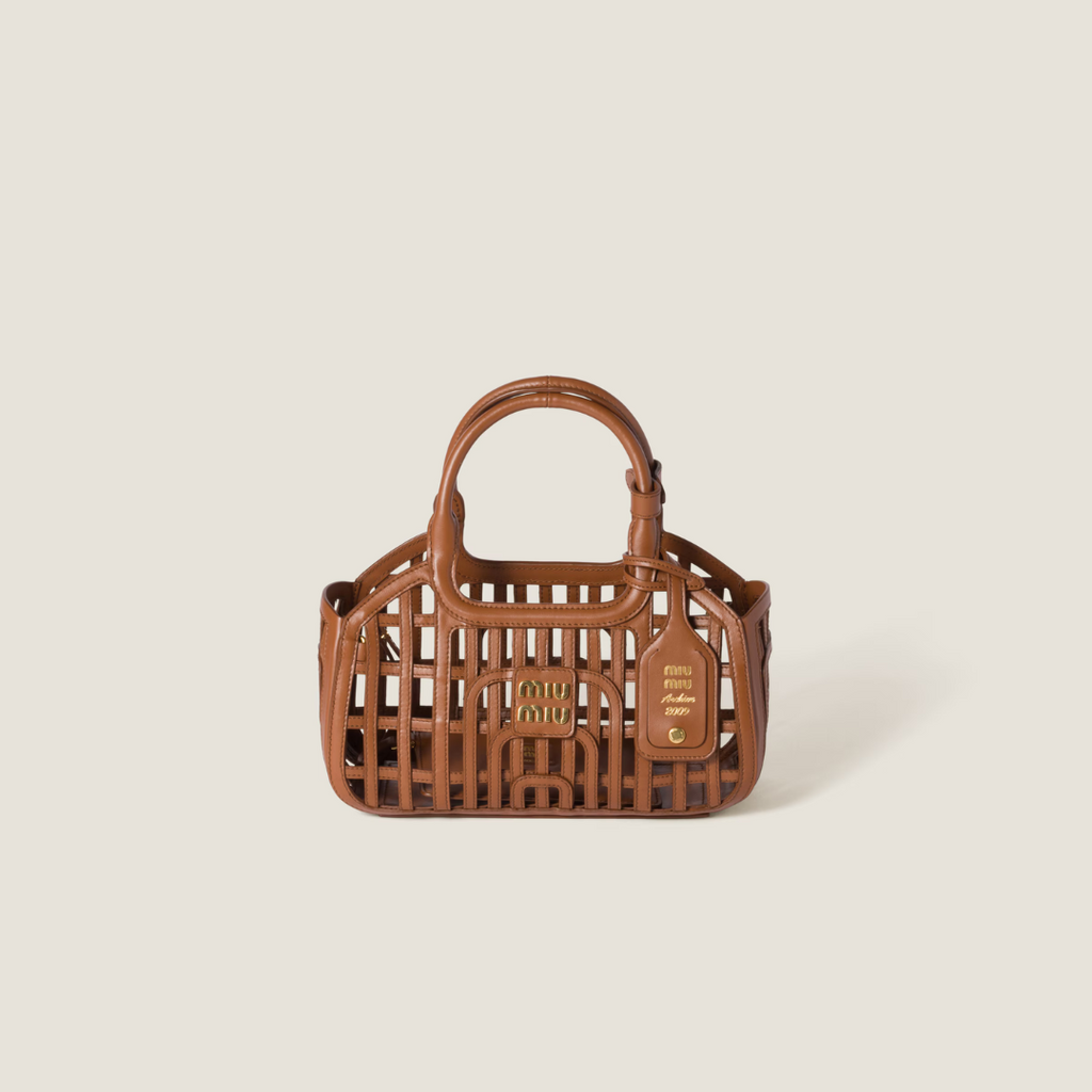 Cognac Leather Basket