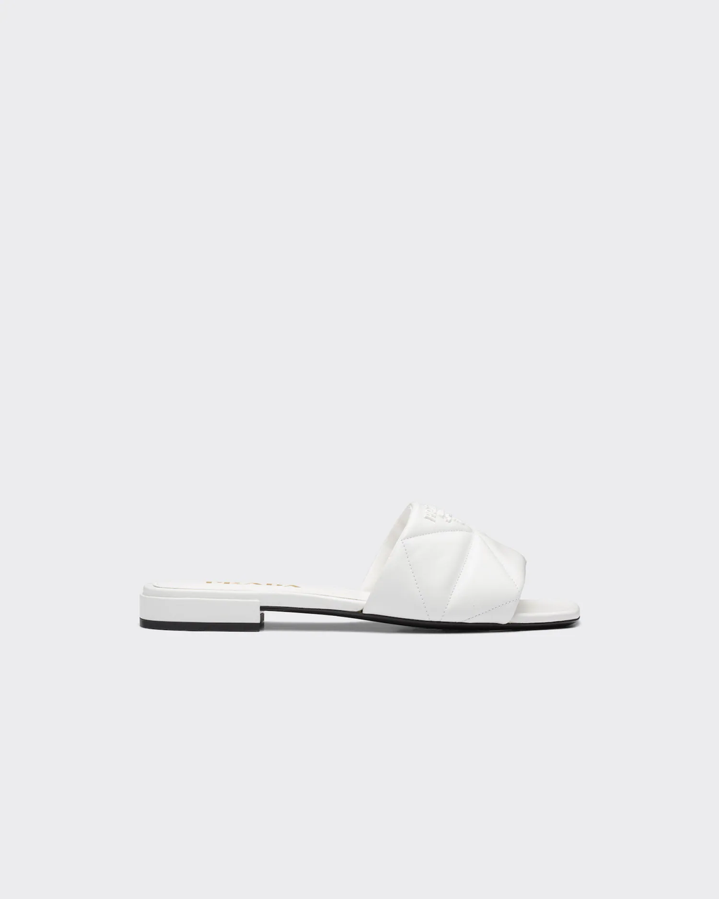 White quilted leather sabots