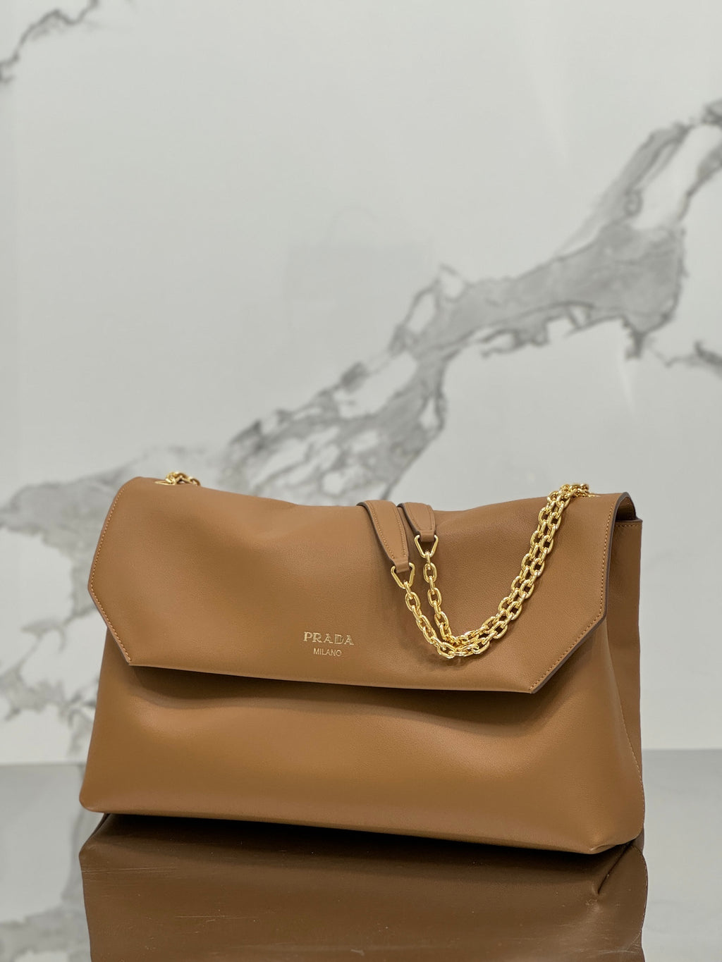 Caramel Large Leather Shoulder Bag