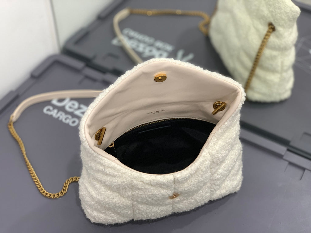 White tweed LP toy bag