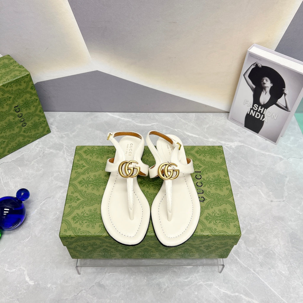 White G Thong Sandal