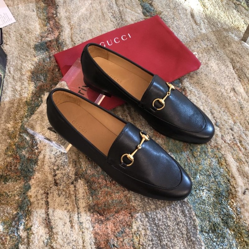 Black GJ leather collapsible-heel loafers