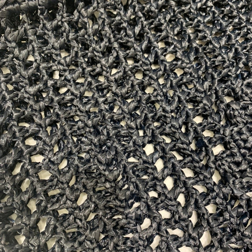 Black raffia tote bag