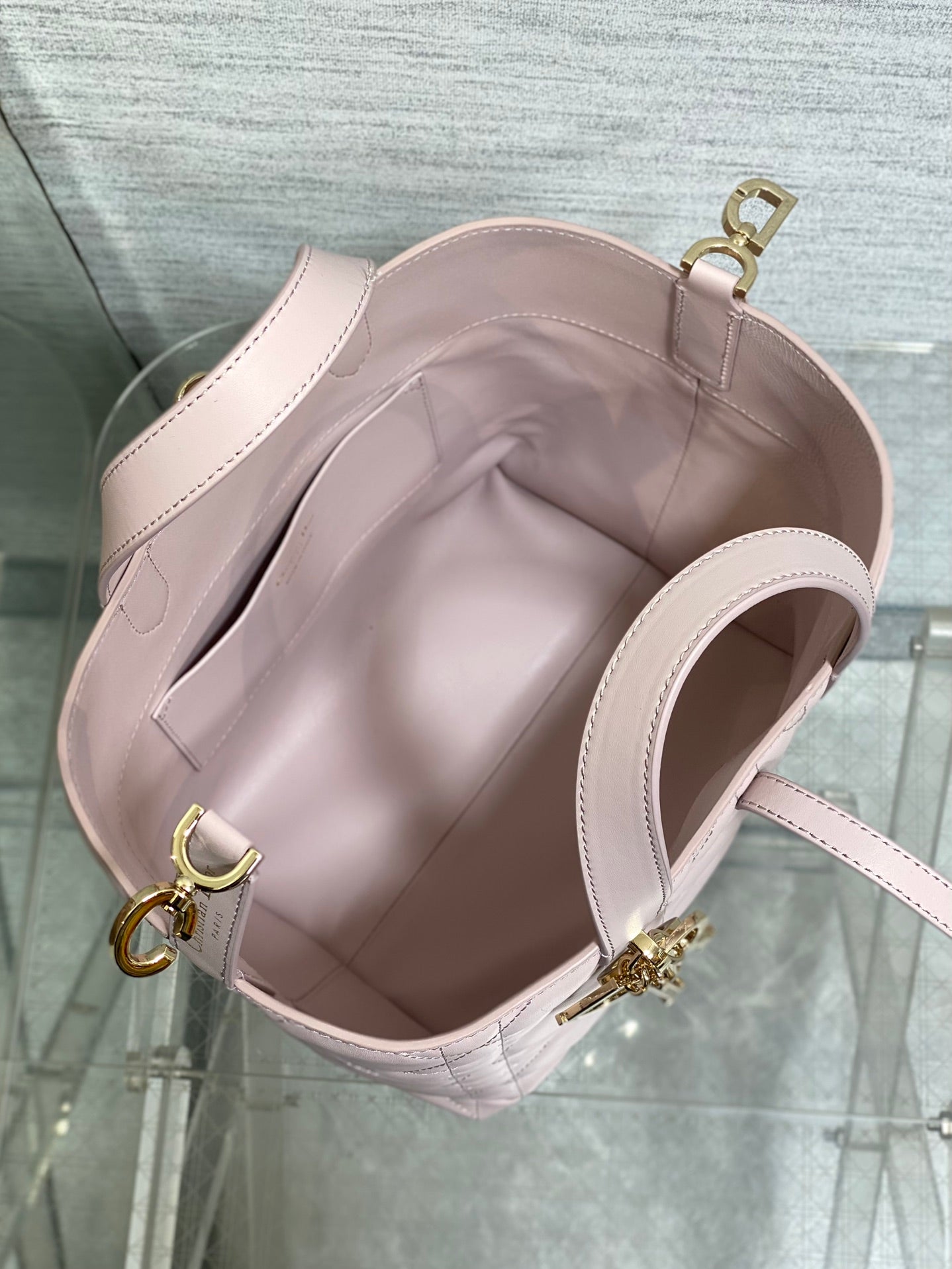 Pale Pink Small Toujours Vertical Tote Bag