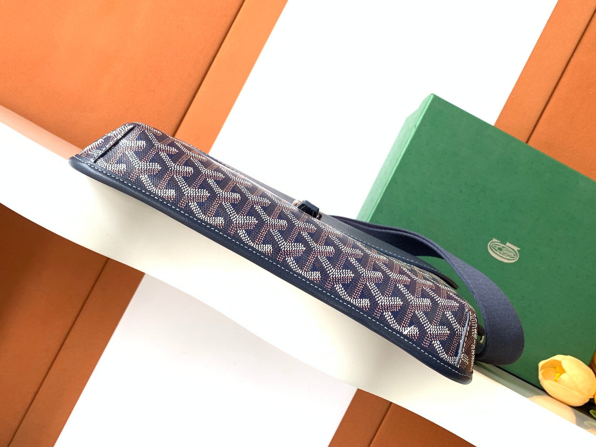 Navy Blue Coursier Messenger Bag