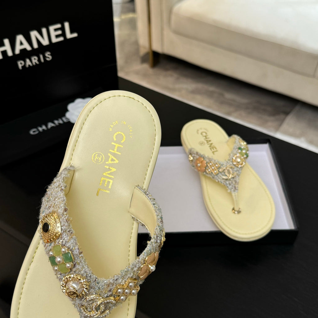 Light Yellow, Pink & Light Blue Thongs