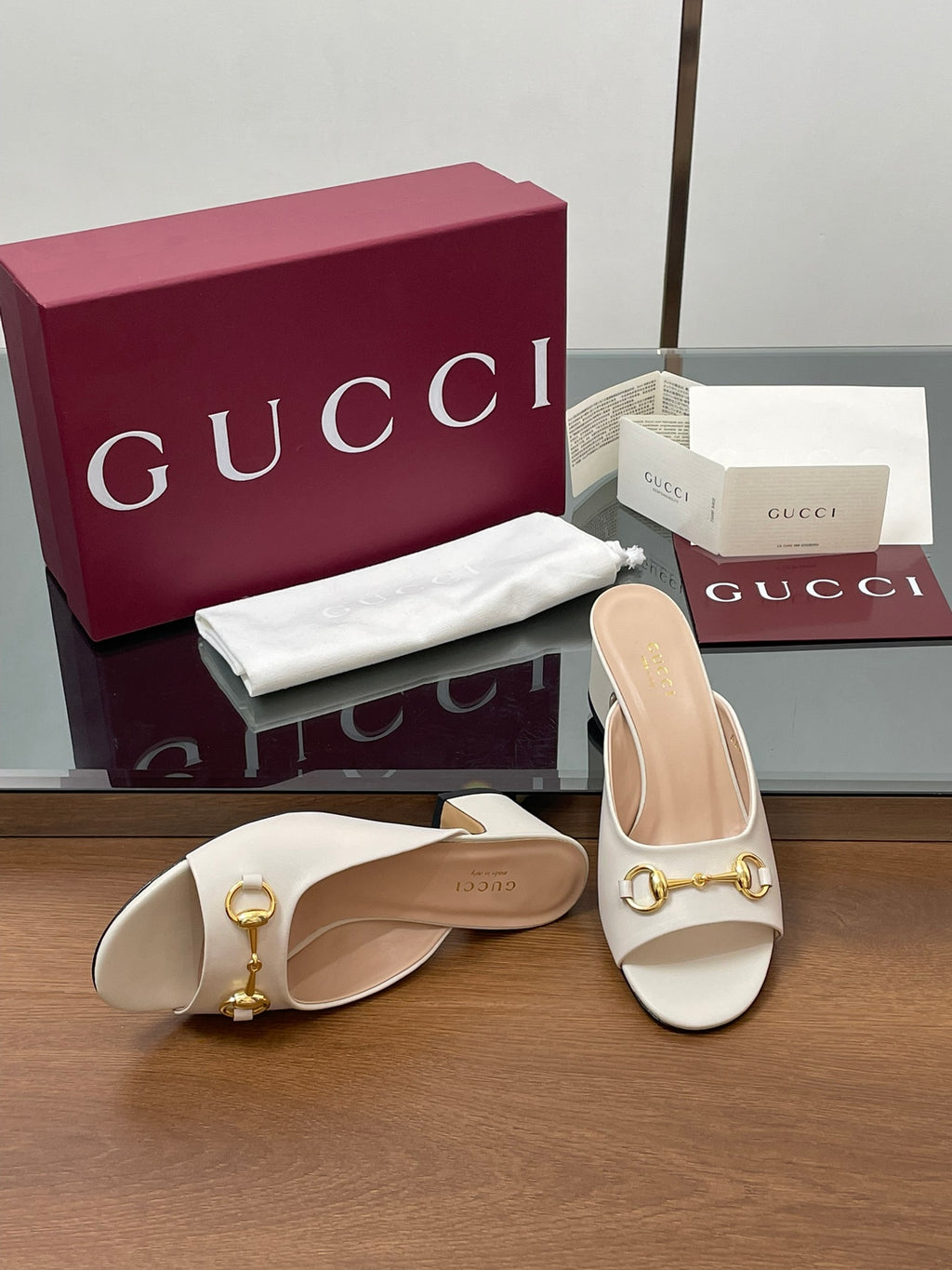 Ivory Horsebit Slide