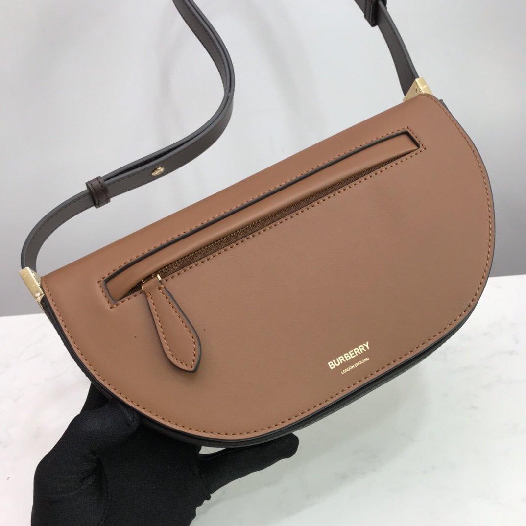 Warm tan small leather BO bag