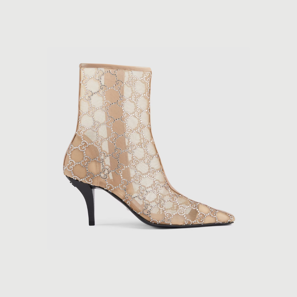 Rose Beige Mid-Heel Boot