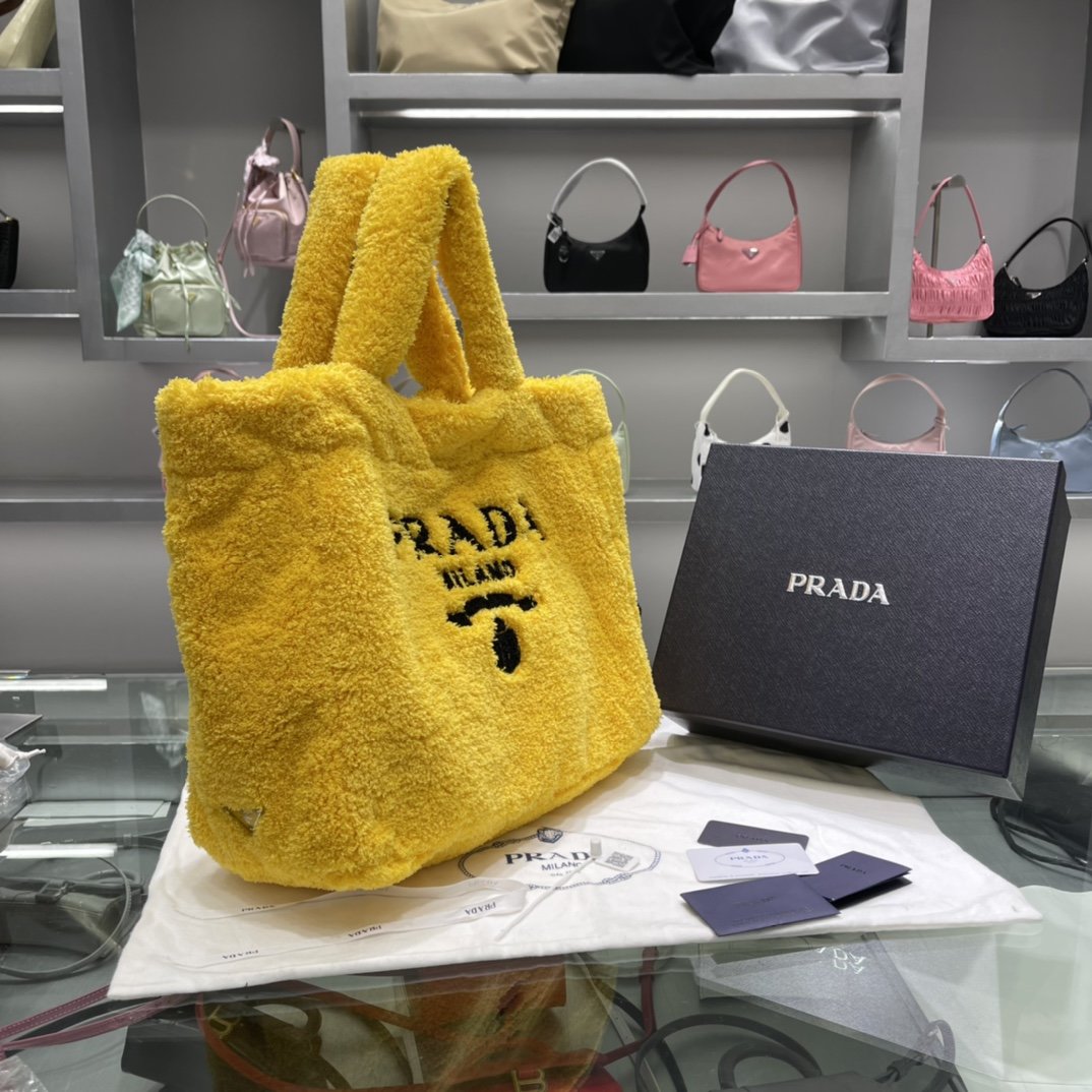 Yellow & Black terry tote bag