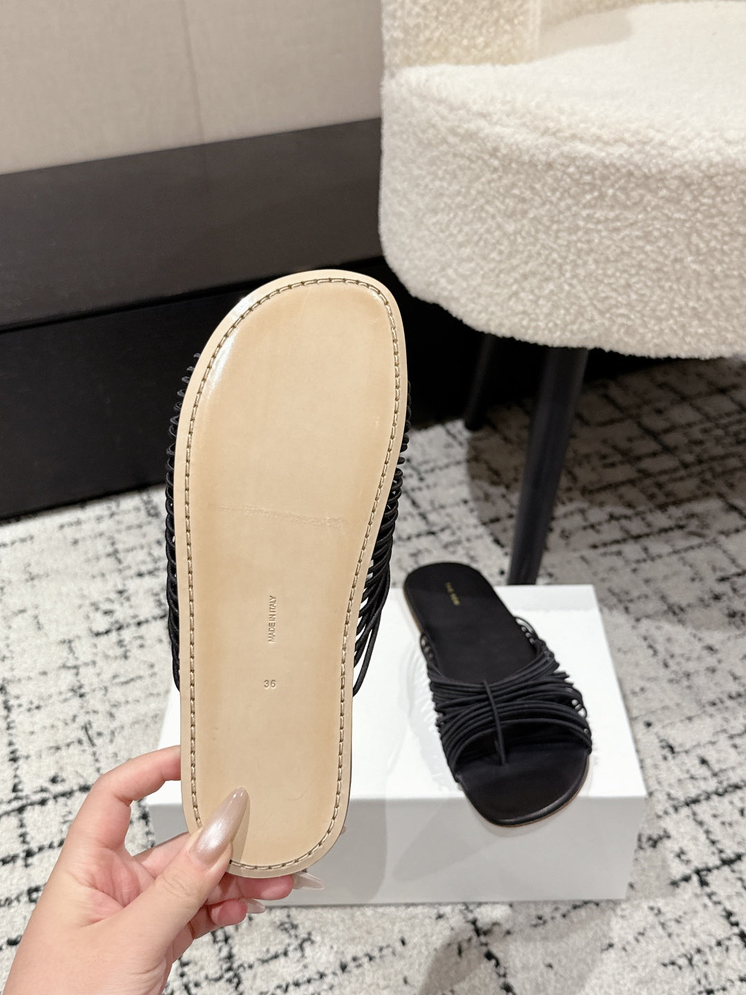 Black Sara Slide Sandal