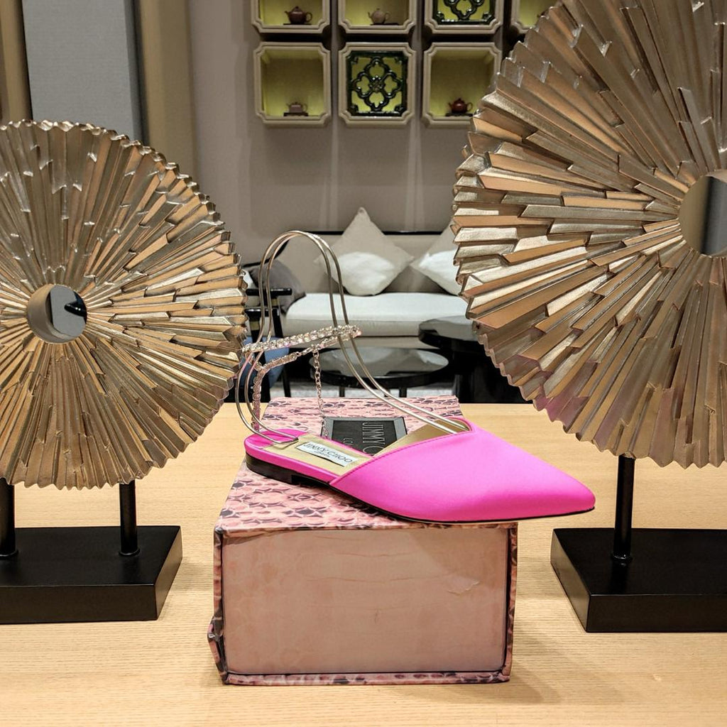 Fuchsia Satin JS Flats