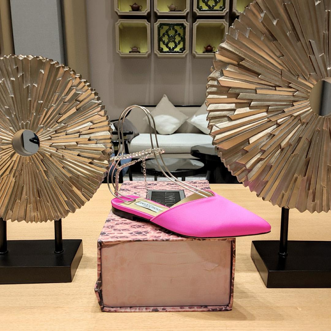 Fuchsia Satin JS Flats