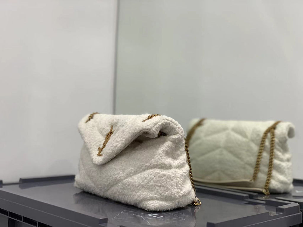 White tweed LP small bag