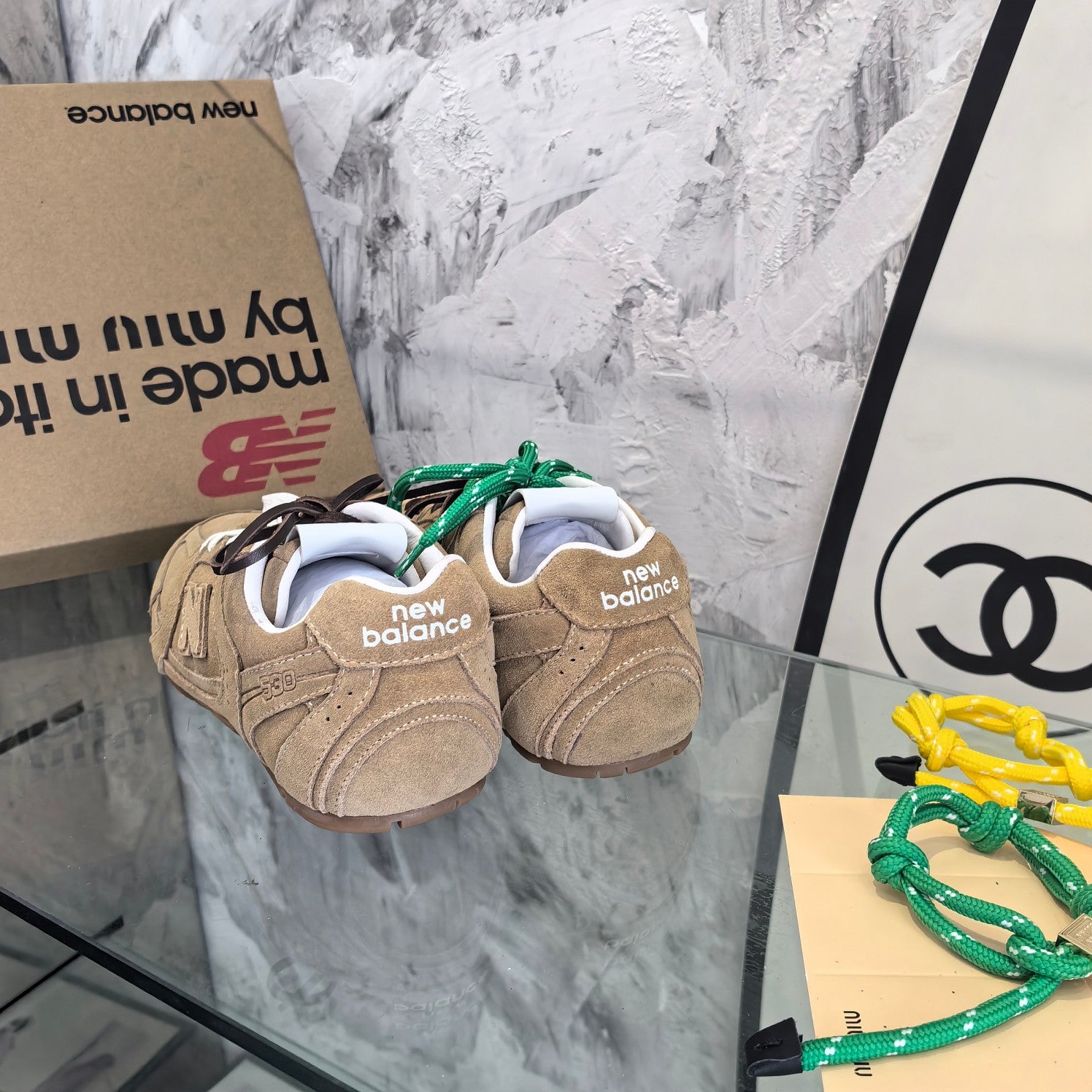 Ecru NxM 530 SL Suede Sneakers