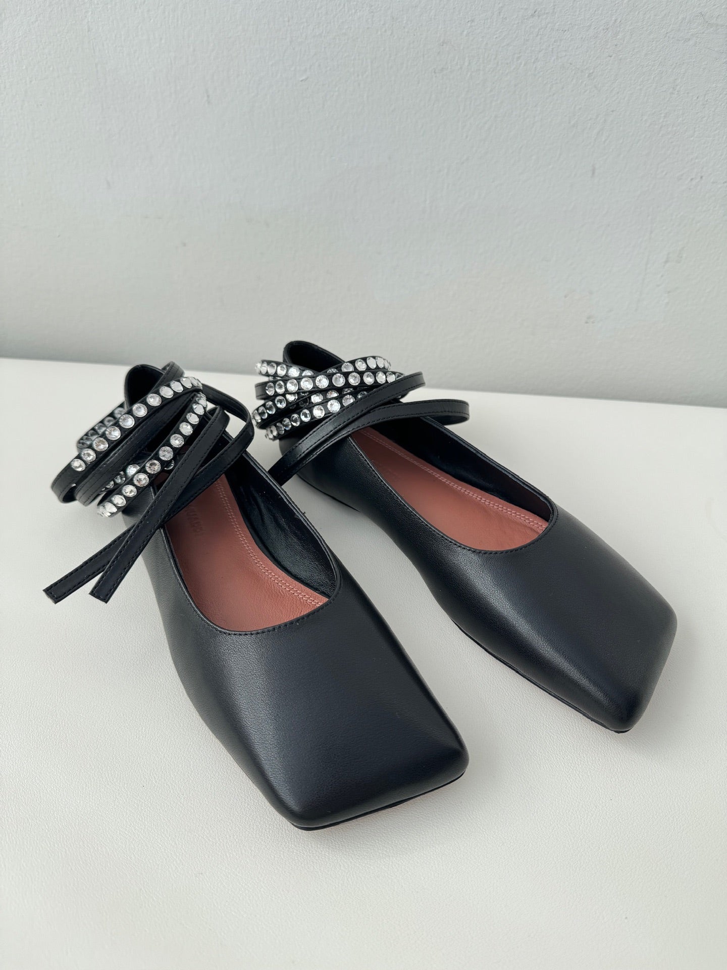 Black Ane Lace Up Flat
