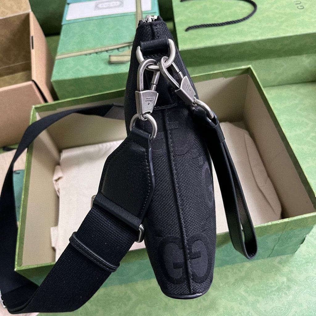 Black JG Medium Messenger Bag