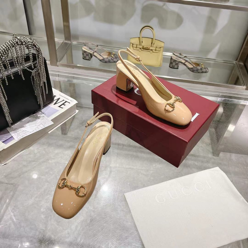 Rose Beige Horsebit Slingback