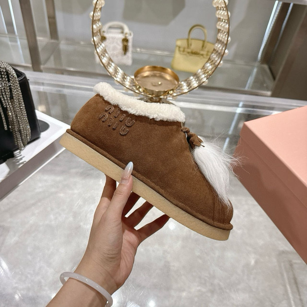 Cocoa Brown Suede & Shearling Mules