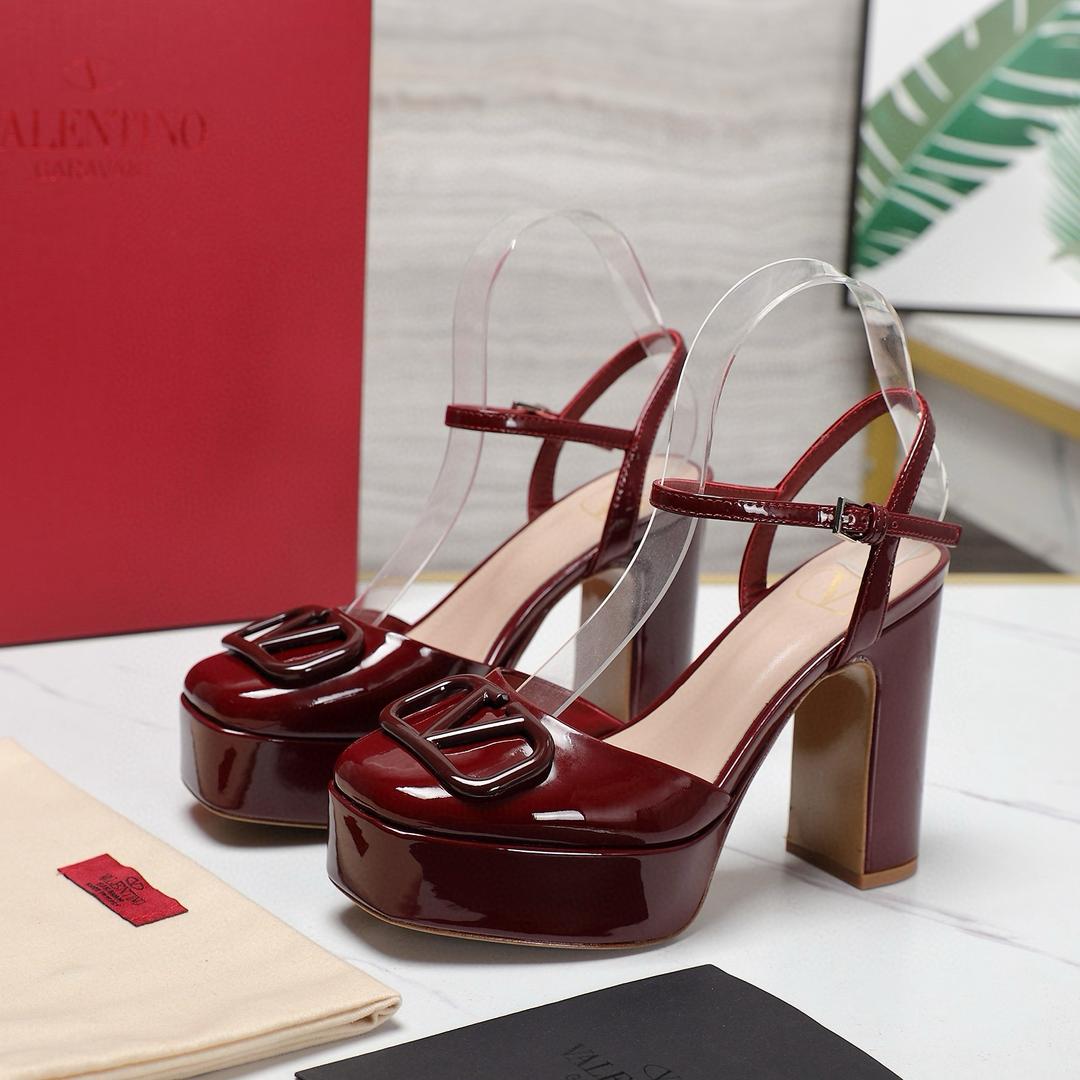 Burgundy 115mm Platform Pumps