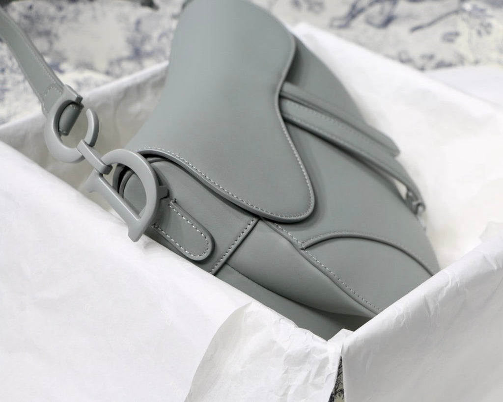 Gray stone DS matte calfskin bag