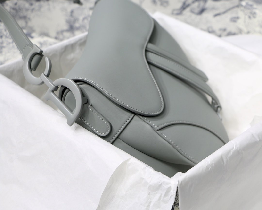 Gray stone DS matte calfskin bag