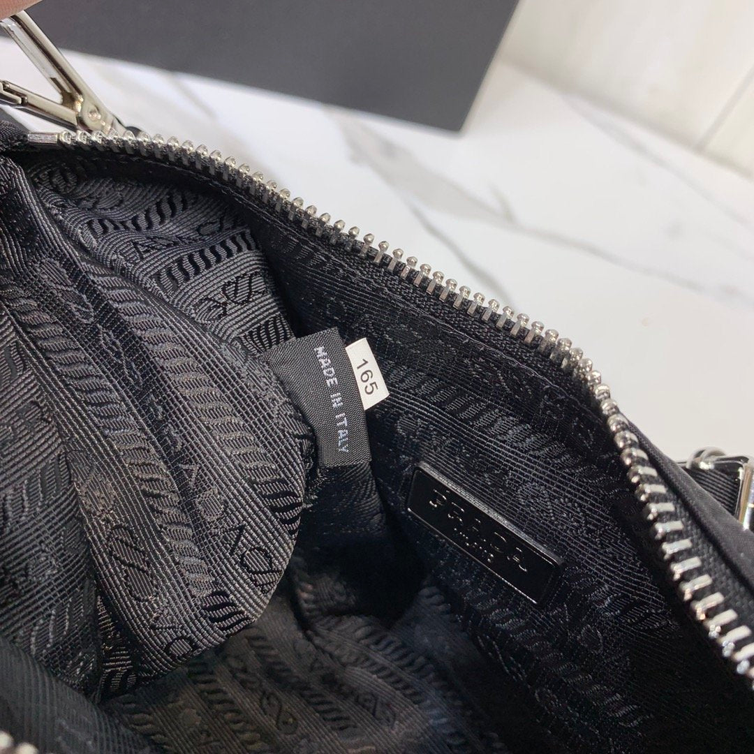 Black PRE nylon shoulder bag