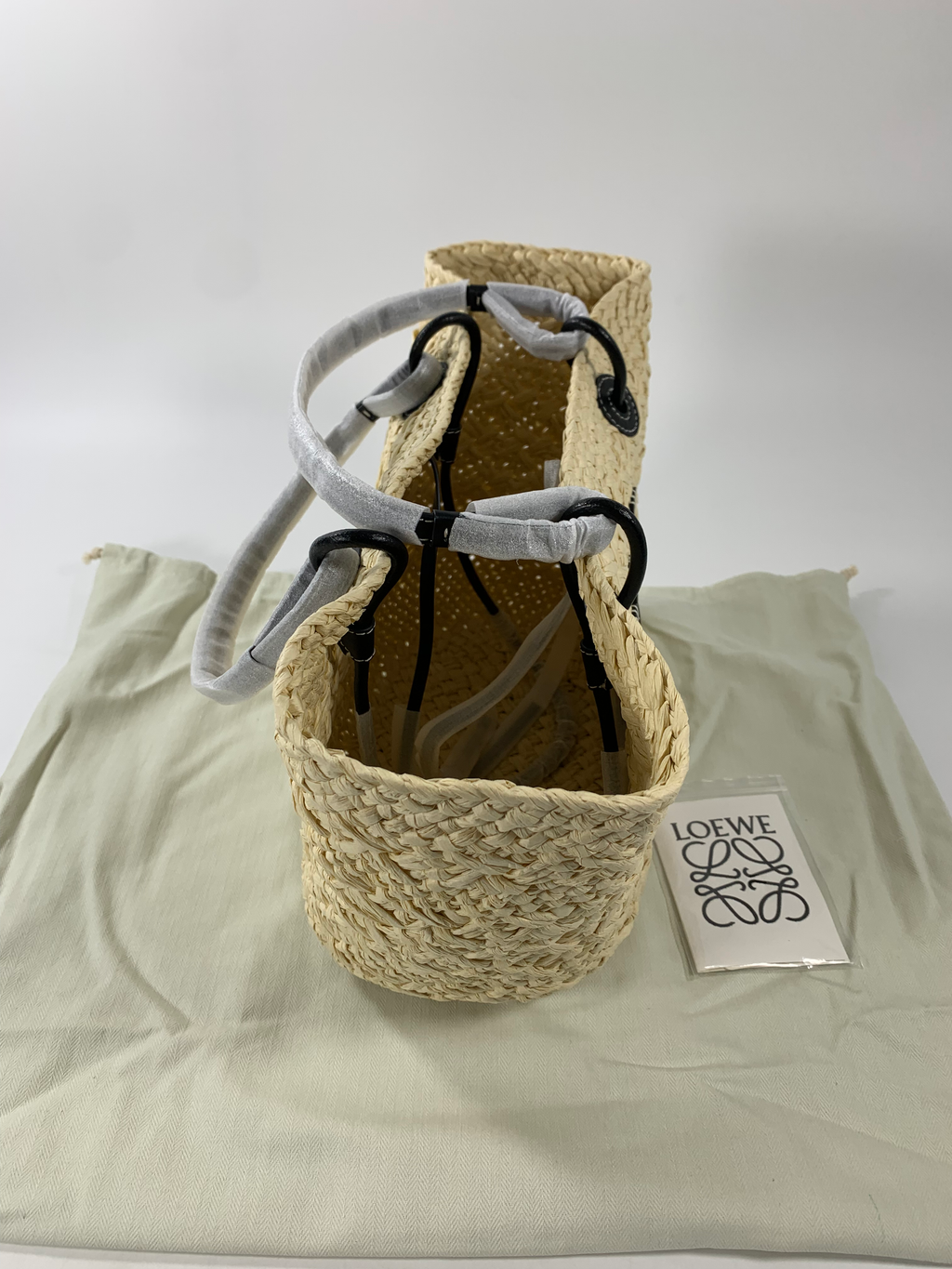 Natural/Black Medium Anagram Basket Bag