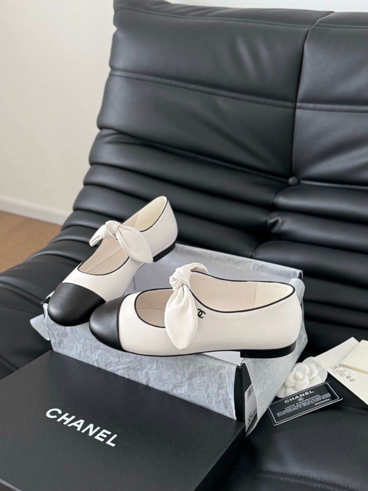 White & Black MJ Ballerinas