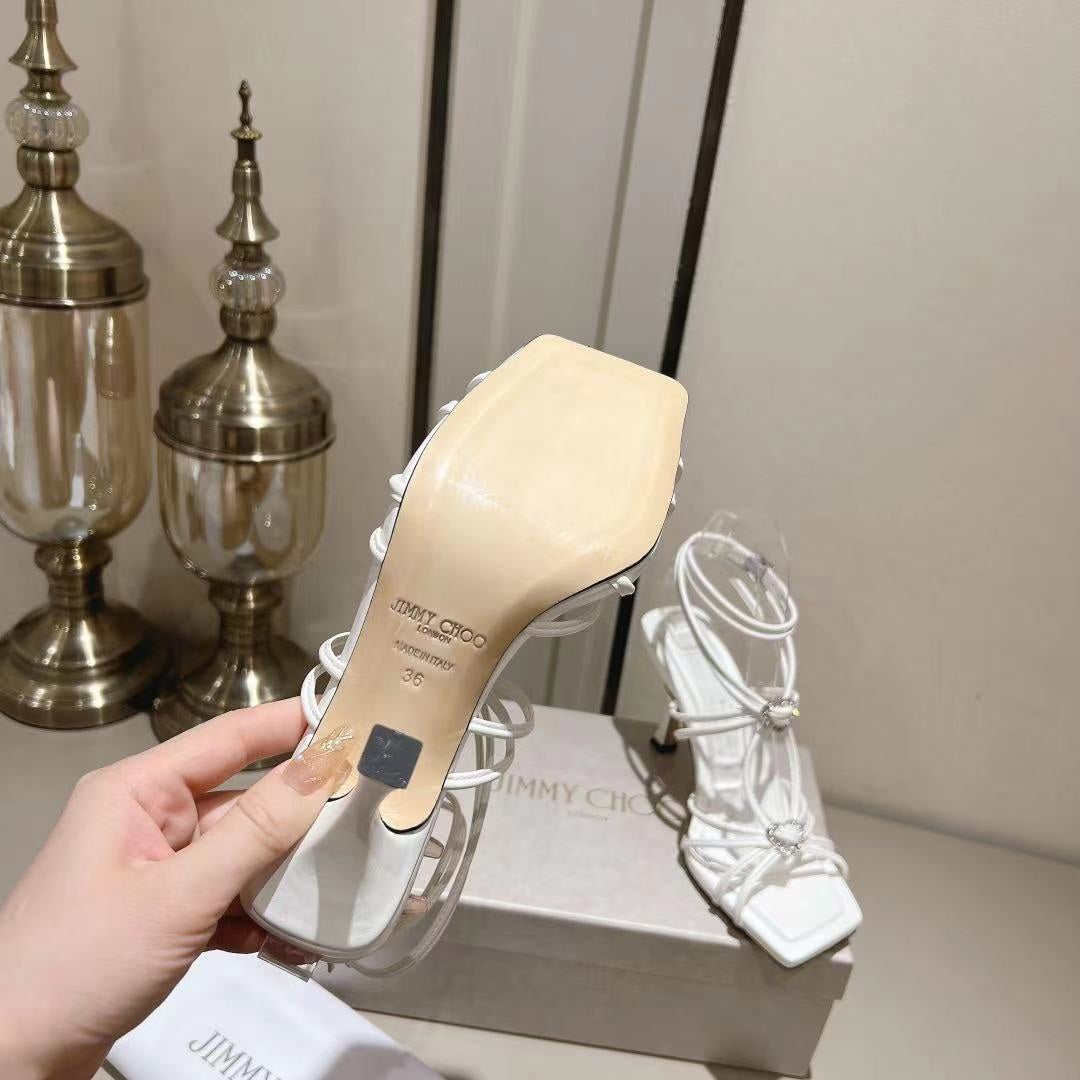 Latte Leather Sandals With Crystal Hearts