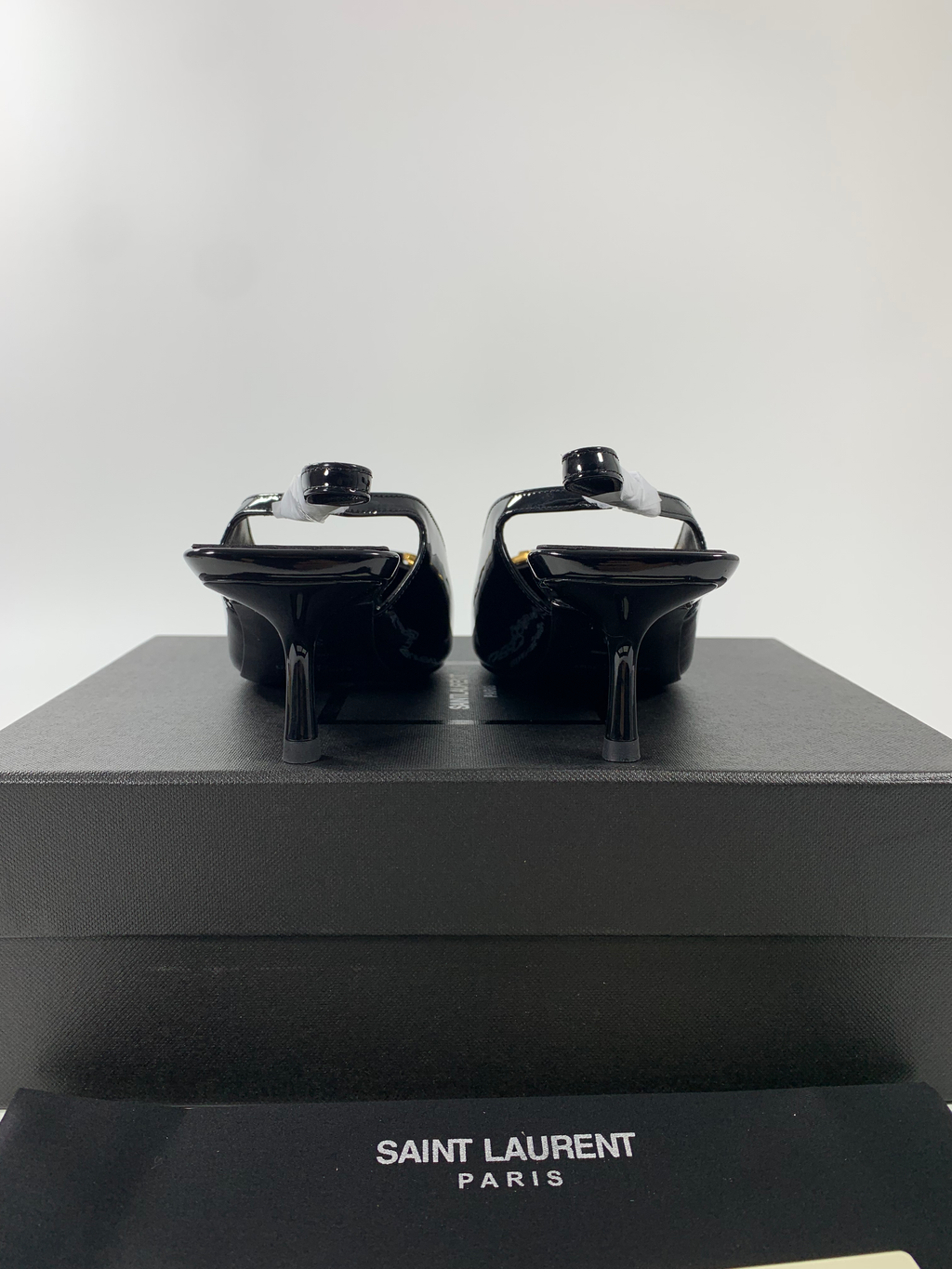 Black YC Slingback Pumps In Patent Leathe