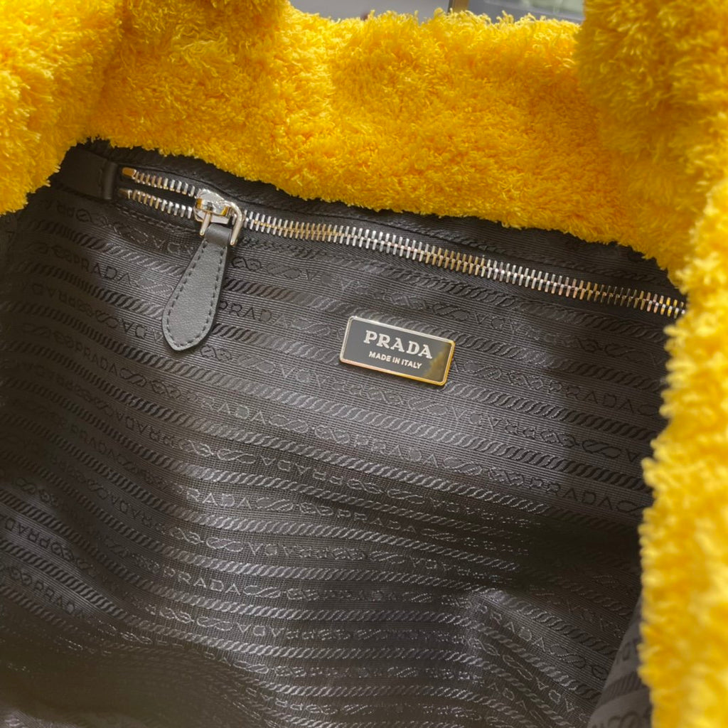 Yellow & Black terry tote bag