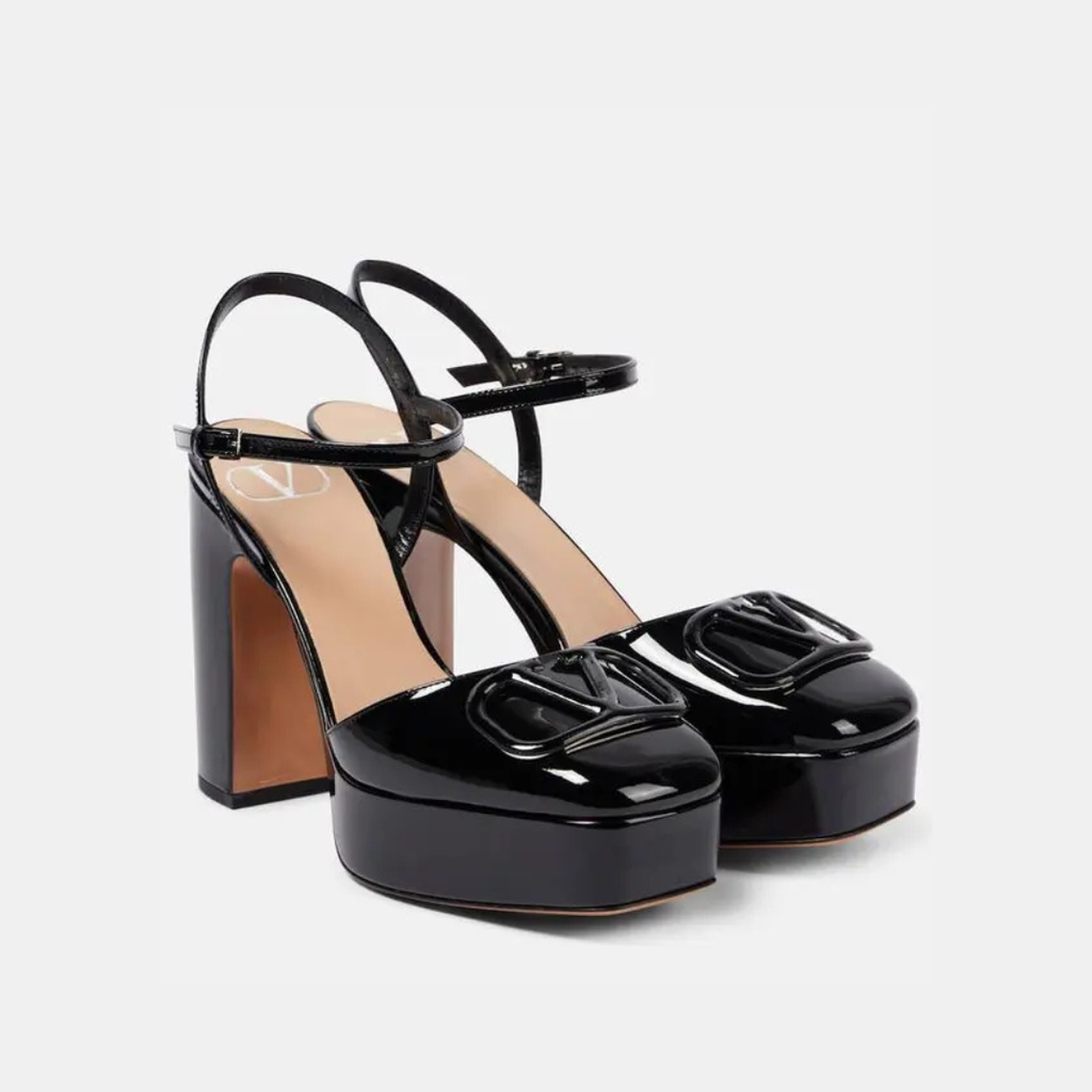 Black 115mm Platform Pumps