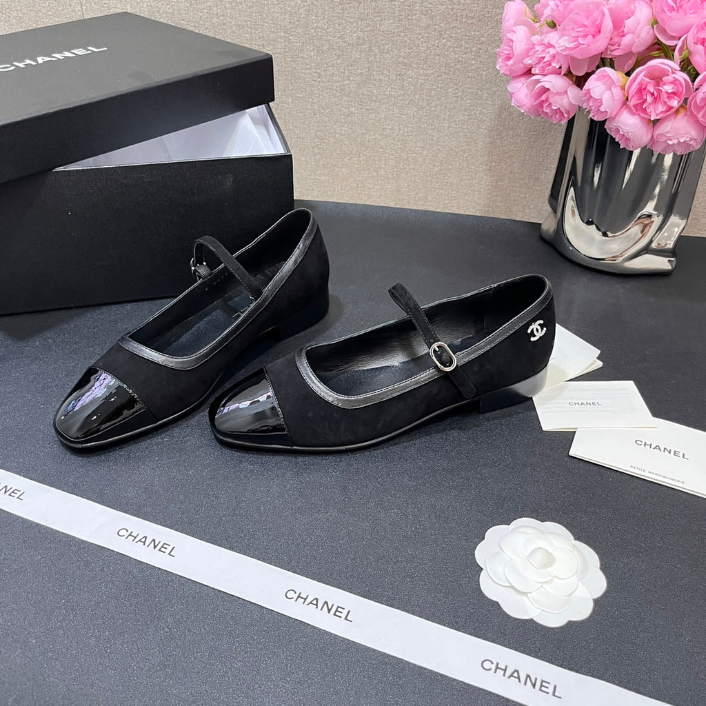 Black Suede MJ Ballerinas