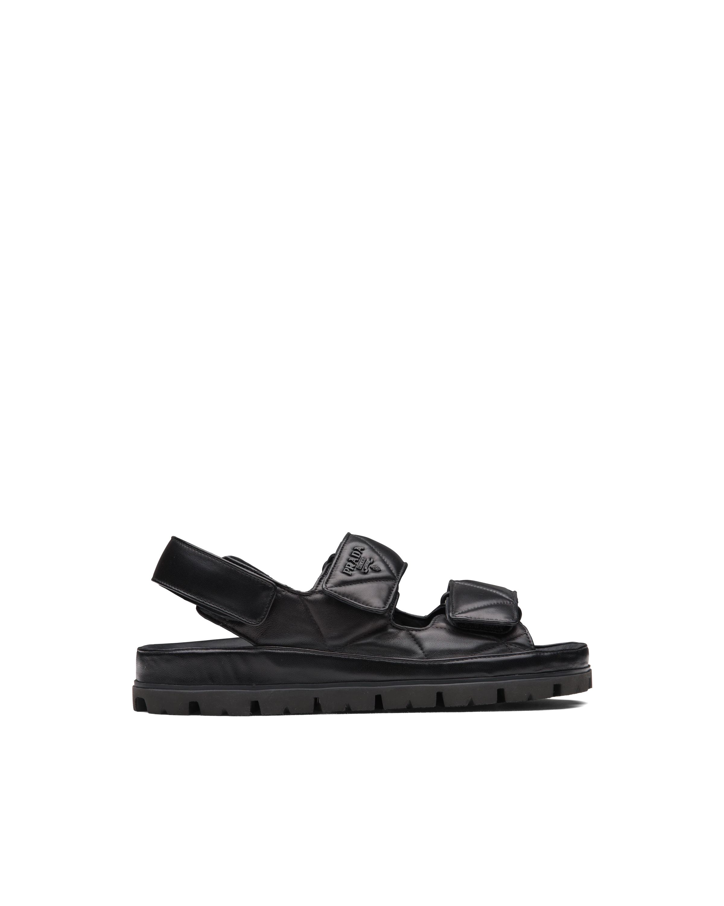 Black Padded leather sandals