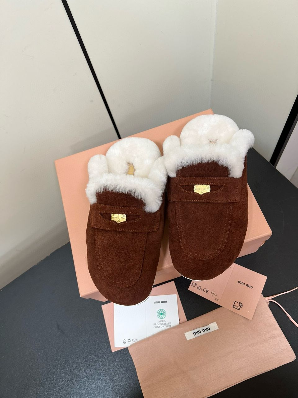 Brown Suede Mules