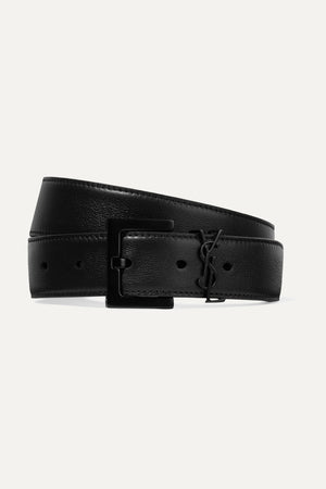 Black embellished leather belt