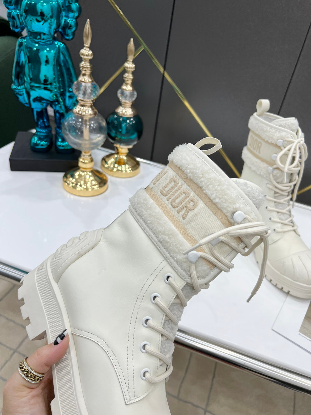 White DM ankle boot