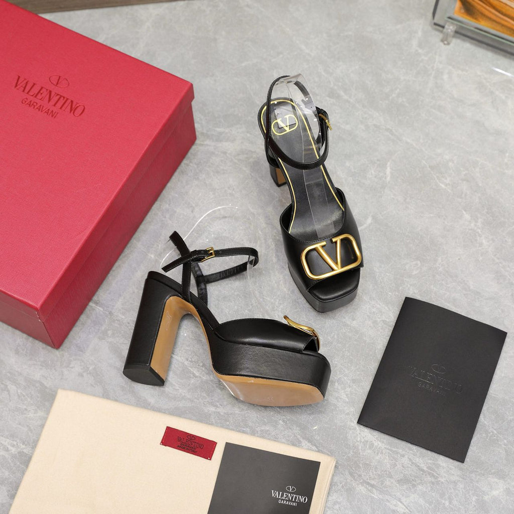 Black 115mm Platform Sandals