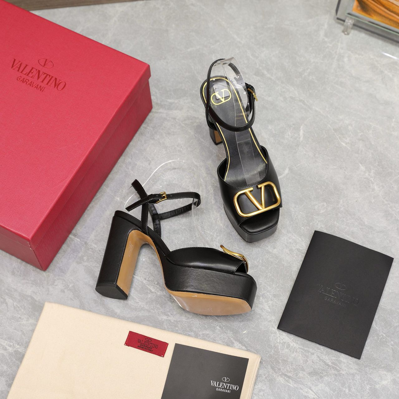 Black 115mm Platform Sandals