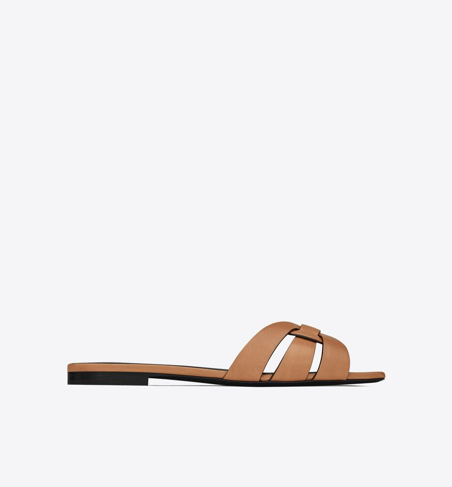 Marron Gold YT Mules In Leather