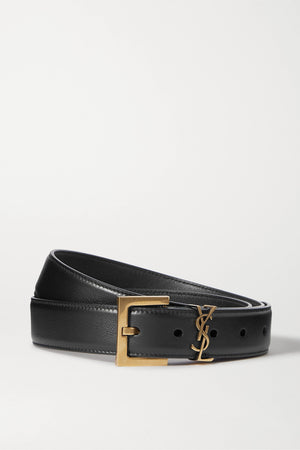 Gold embellished leather belt