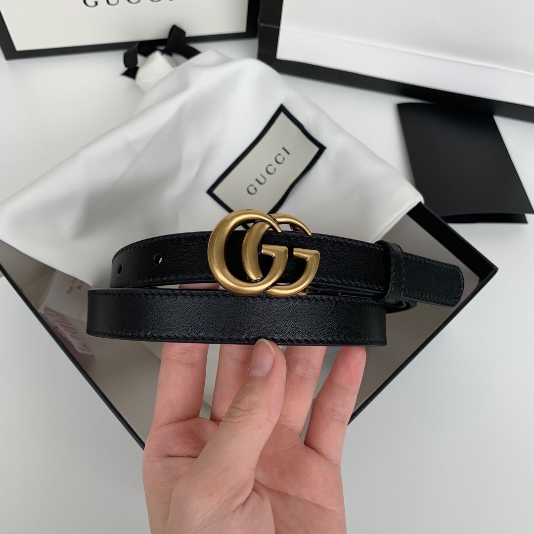 Black G leather belt 20 mm