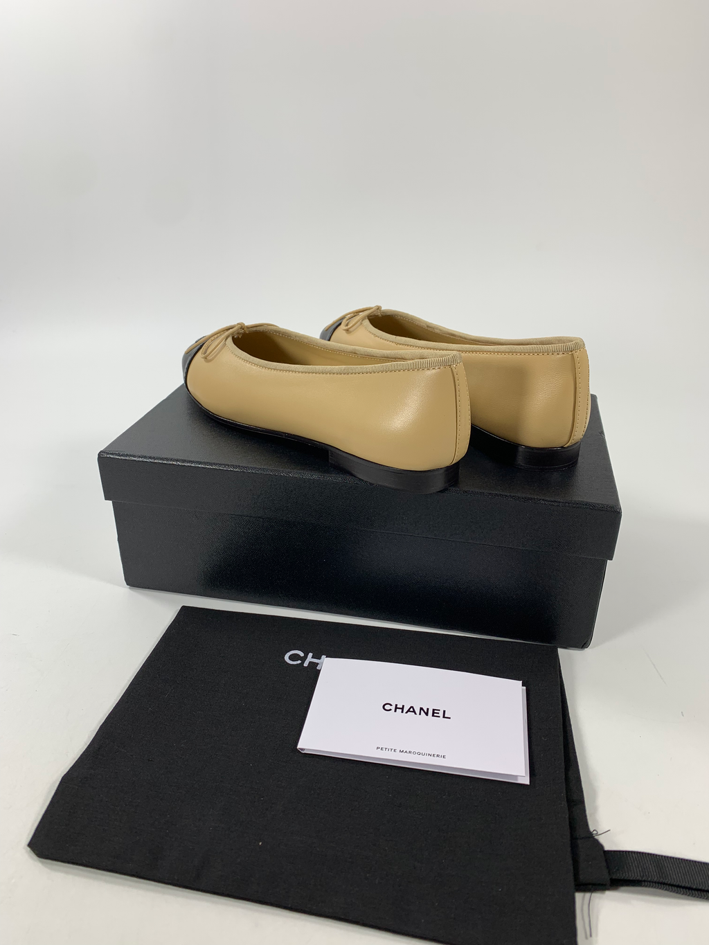 Beige & Black C Ballerinas