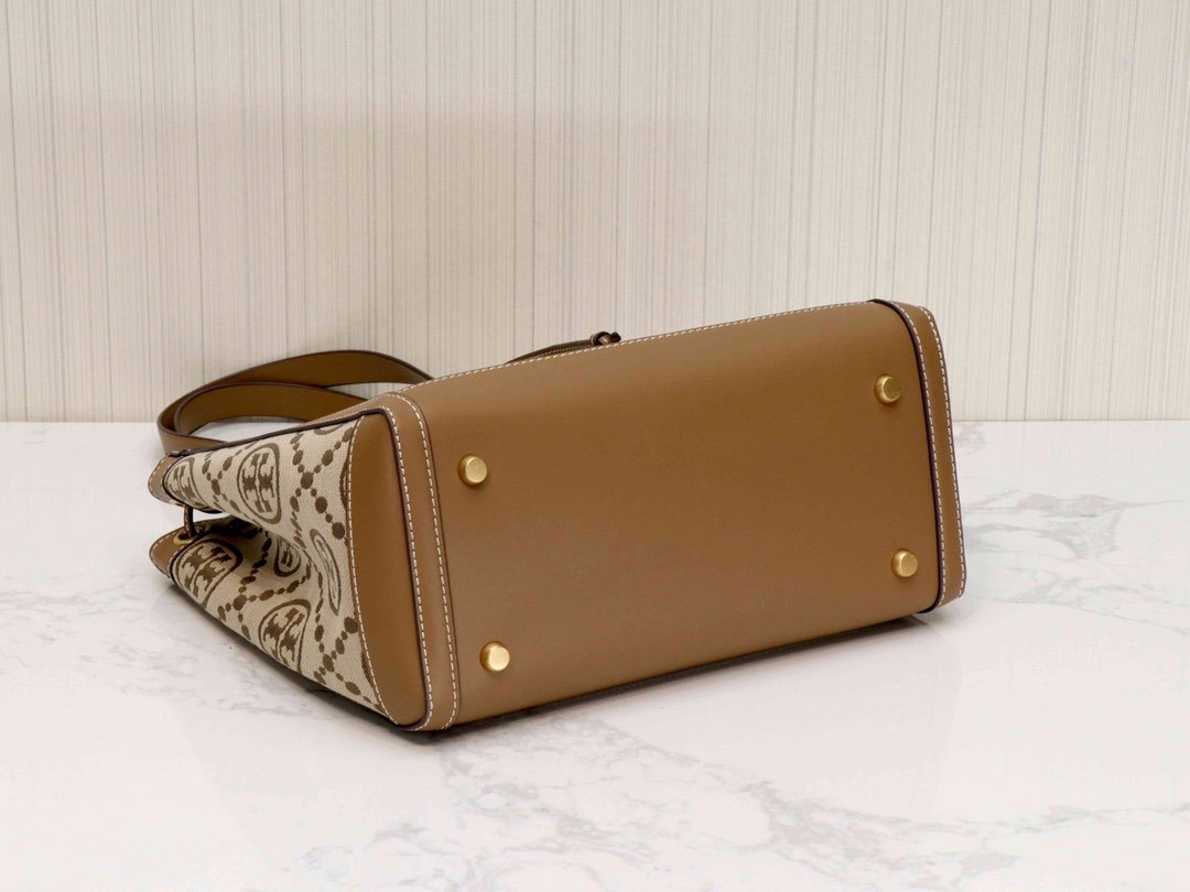 Hazel TT jacquard small tote bag