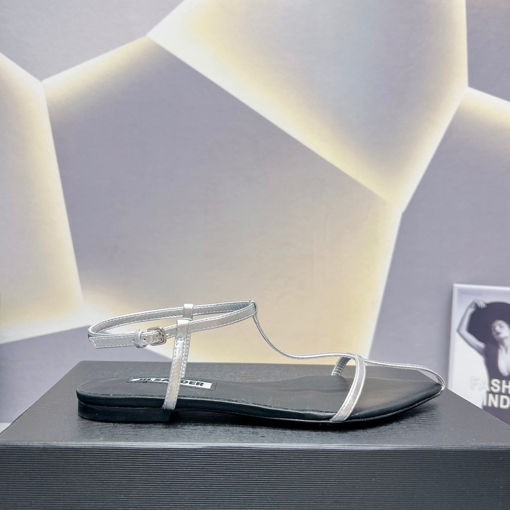 Silver JS Flat Sandals