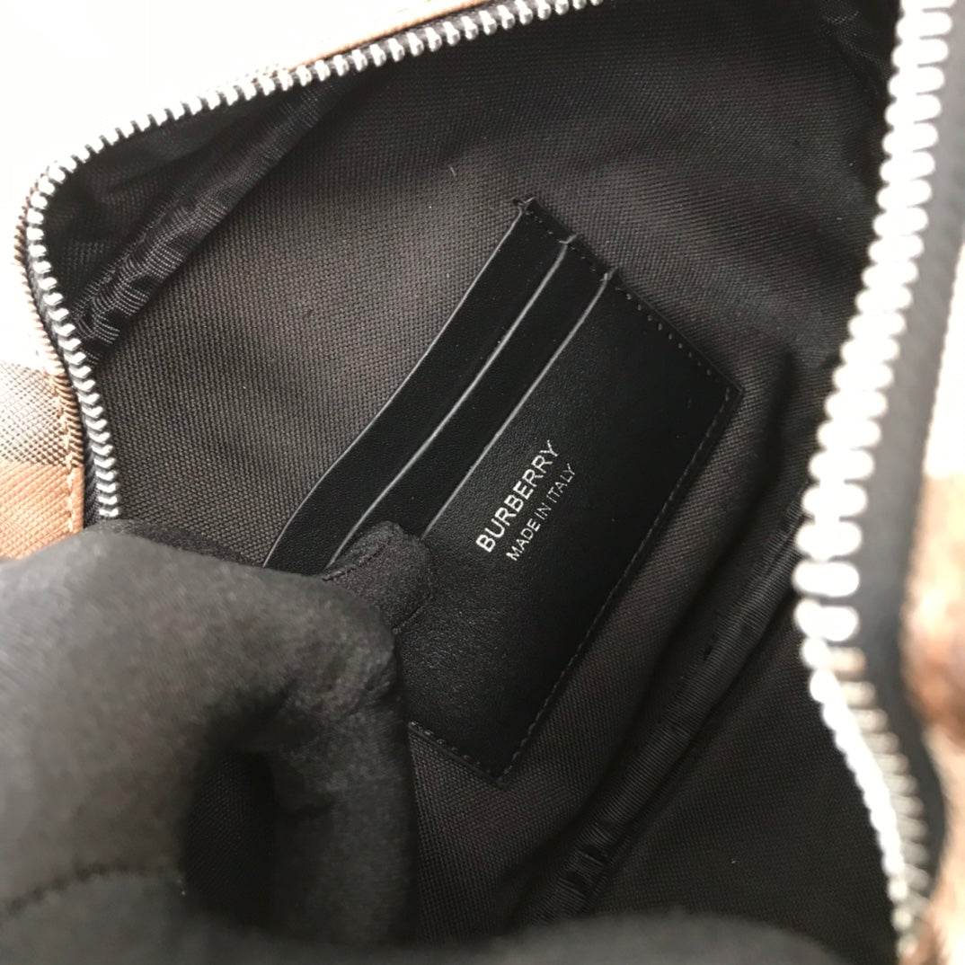 Dark Brown Exaggerated Check BP Bag