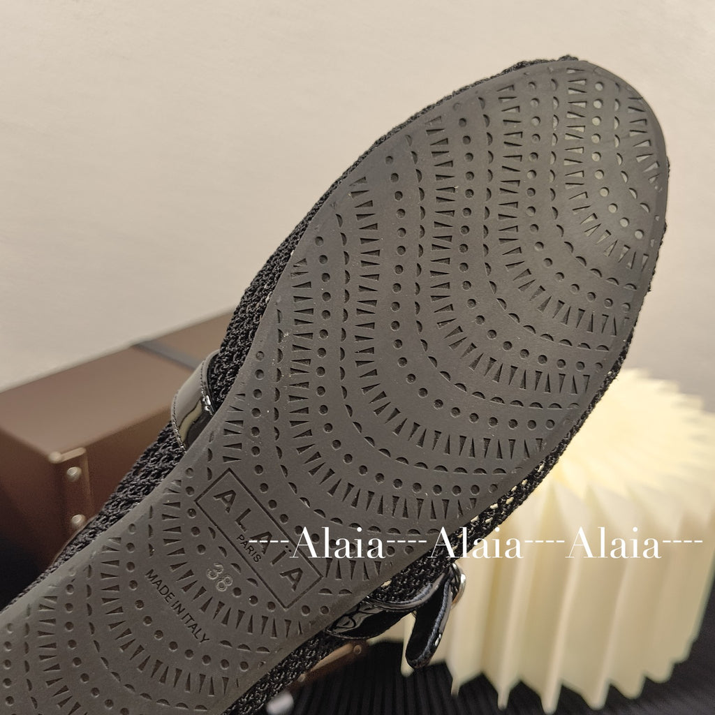 Black Fishnet High Ballet Flats